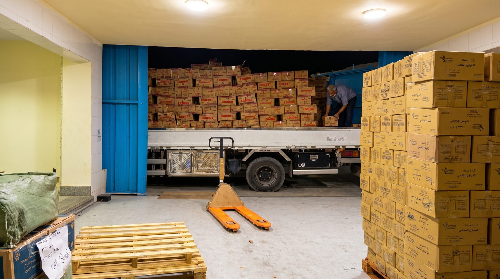 Warehouse dock truck loading